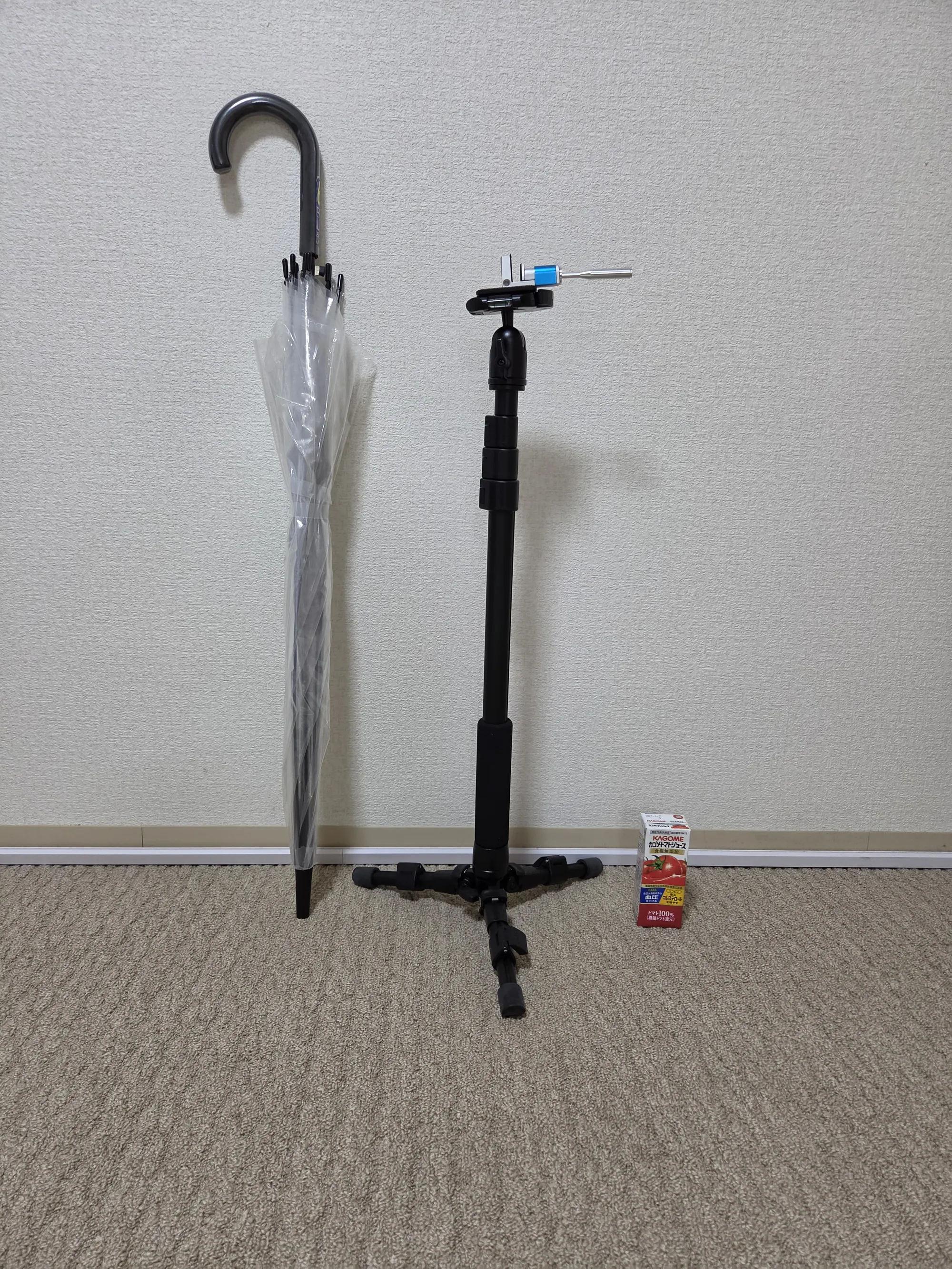 一番低い状態にしたスタンドポッドの自撮り画像
